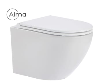 Alma Aquasense Vortex Komplett Vegghengt Toalett Matt Hvit