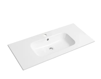 Alma Dune 100cm hvit blank servant i porselen