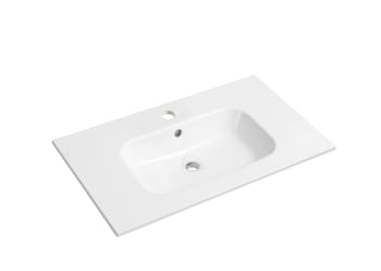 Alma Dune 80cm hvit blank servant i porselen