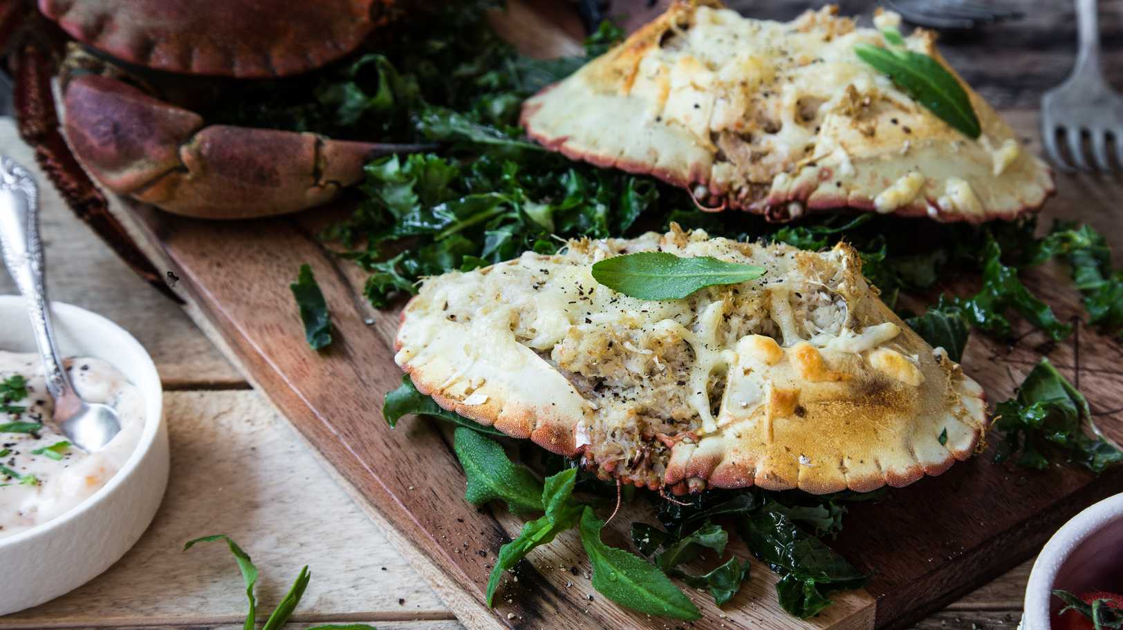 Gratinert krabbeskjell