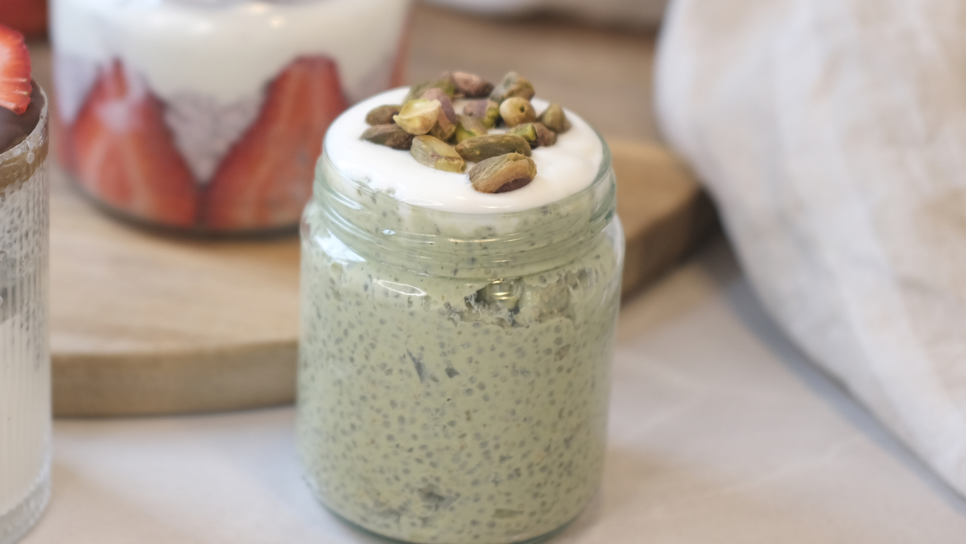 Chiapudding med pistasj og vanilje