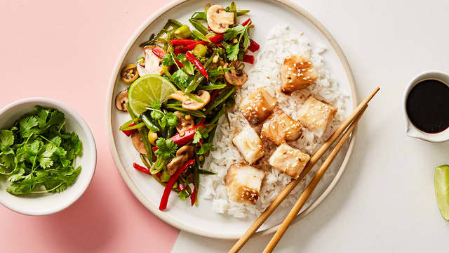 Asiatisk torsk med grønnsaker