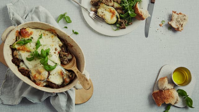 Squash- og auberginegrateng!