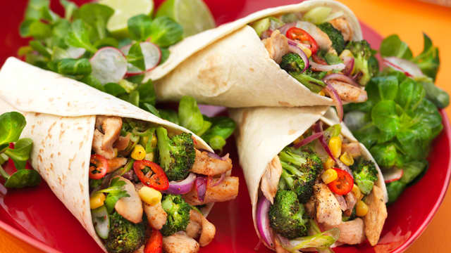 Fajitas med kylling, lime og koriander