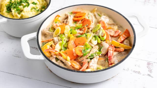 Enkel grønnsaksgryte med svinekjøtt