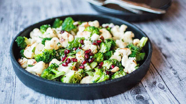Stekt blomkål og brokkoli