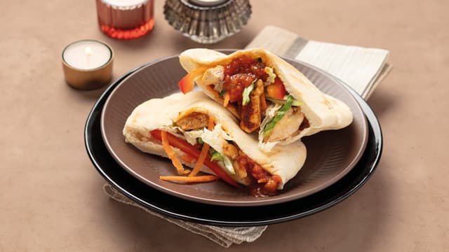 Strimlet kyllingfilet i pita