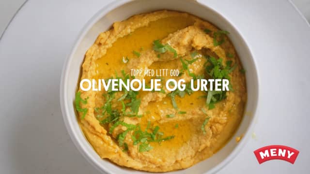 Kjør alle ingrediensene til en glatt puré med stavmikser eller annet. Smak til med salt og pepper.