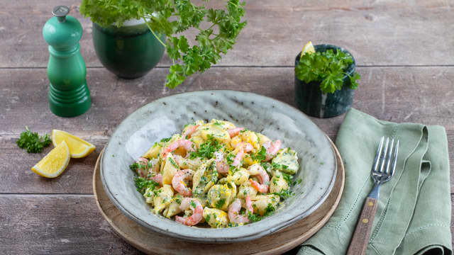 Pasta med reker og sitron