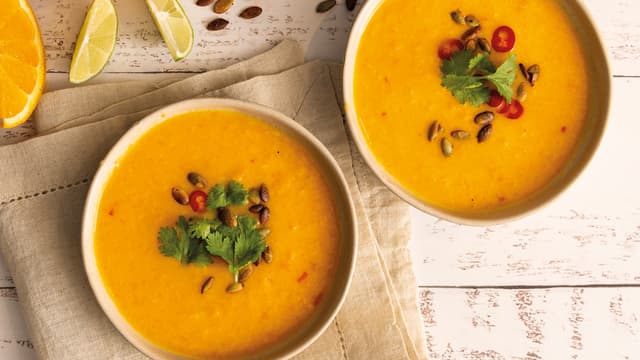 Gulrotsuppe med appelsinjuice