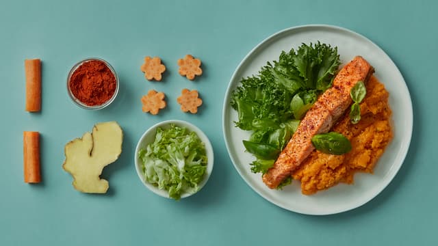 Laks med søtpotetpuré og røkt paprika