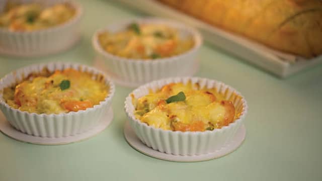 Hvitløksgratinerte reker