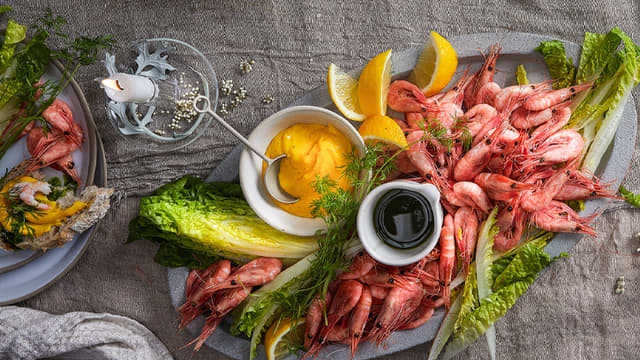 Reker med safran-aioli