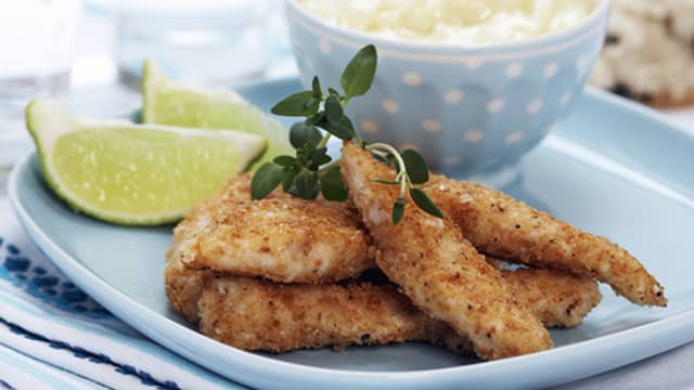 Sprø kylling med hvitløksmajones