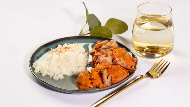 Stroganoff med svinekjøtt