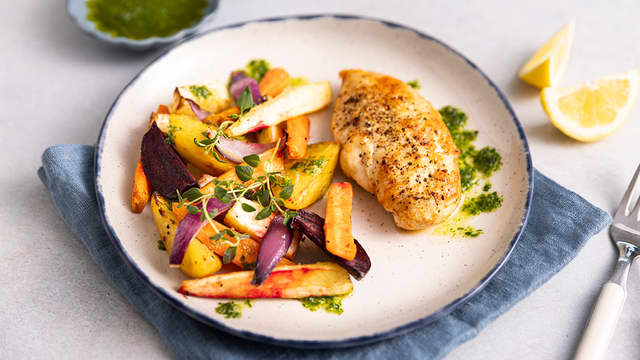 Kyllingfilet med rotgrønnsaker