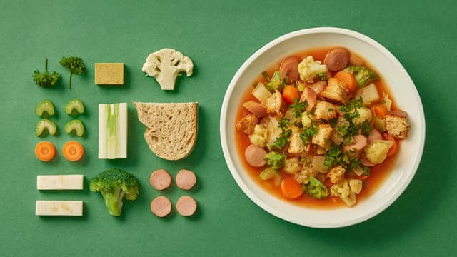 Grønnsakssuppe på restemat