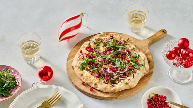 Julepizza med pinnekjøtt