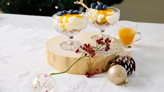 Porsjonsostekake med multecoulis