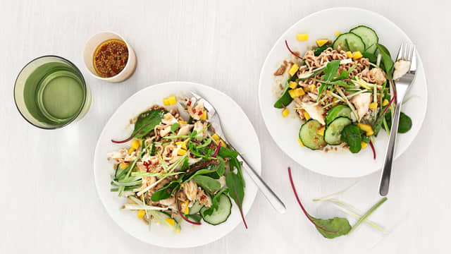 Torsk i ovn med mango og nudler