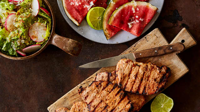 Ytrefilet med grillet vannmelonsalat