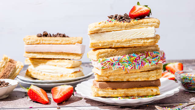 Iskremsandwich med Vestlandslefse