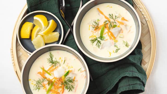 Kremet fiskesuppe med torsk