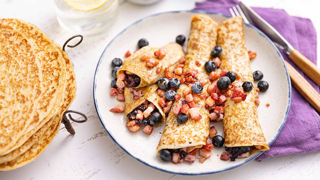 Pannekaker med bacon