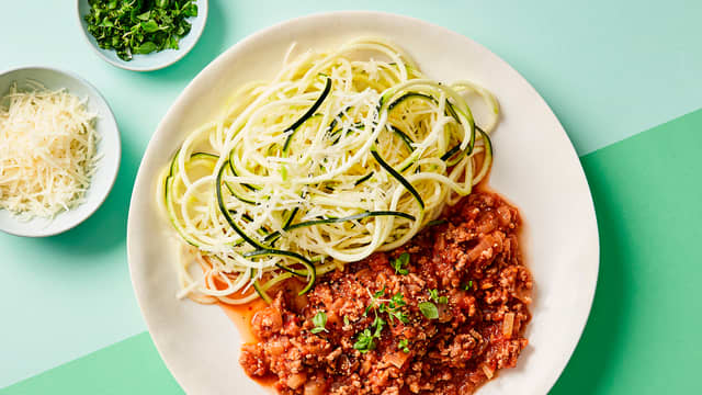 Squashpasta med bolognese