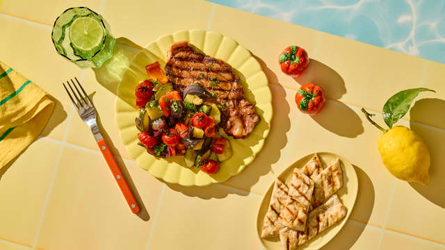 Grillede tomater og basilikumolje