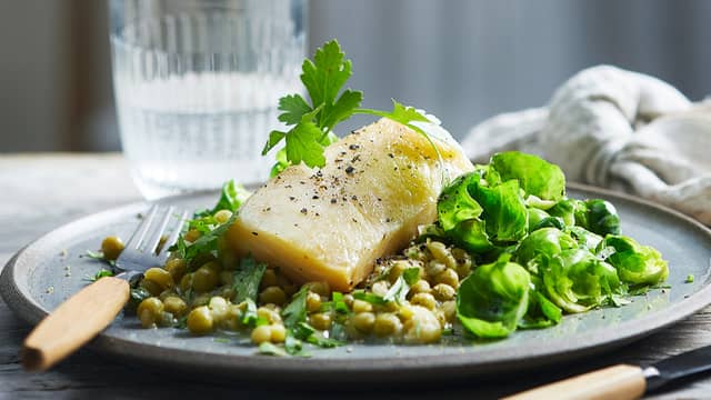 Grillet klippfisk på "ertotto"