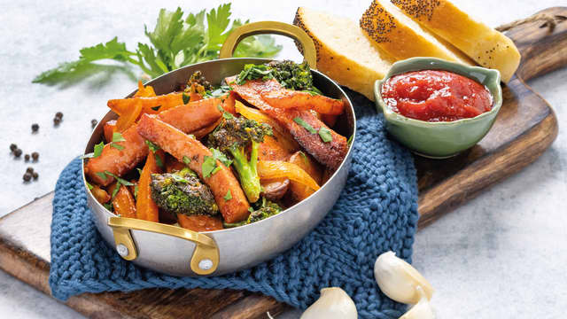 Pytt i panne med kalkunkorv