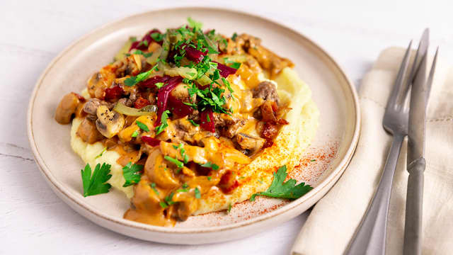 Biffgryte med potetmos