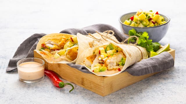 Wrap med sprøbakt torsk