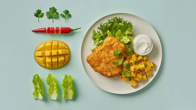 Pankopanert torsk med mangosalat