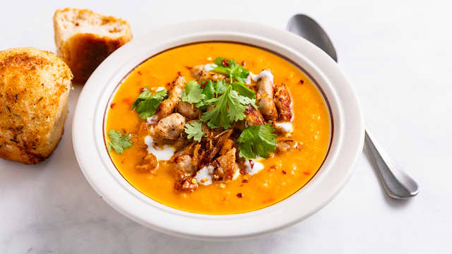 Gulrotsuppe med kylling og kokos
