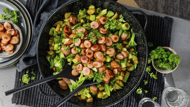 Pytt i panne med masse grønt