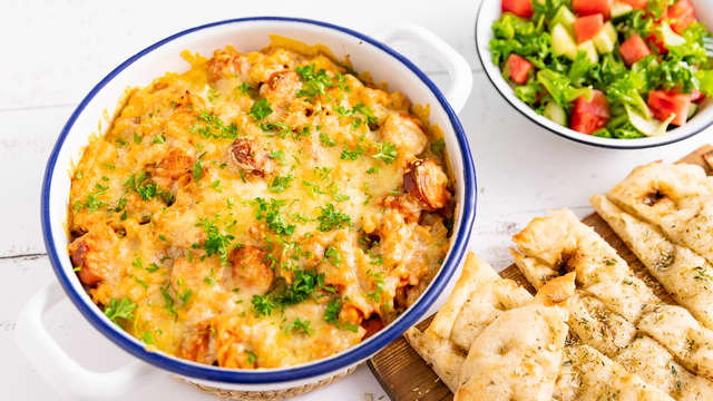 Barnevennlig ­pølsegrateng