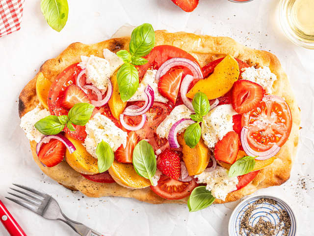 Lun pinsa med mozzarella