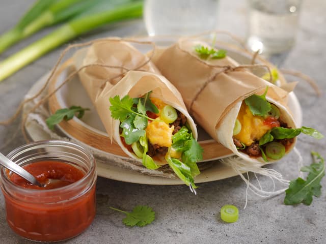 Frokostburrito med eggerøre og kjøttdeig