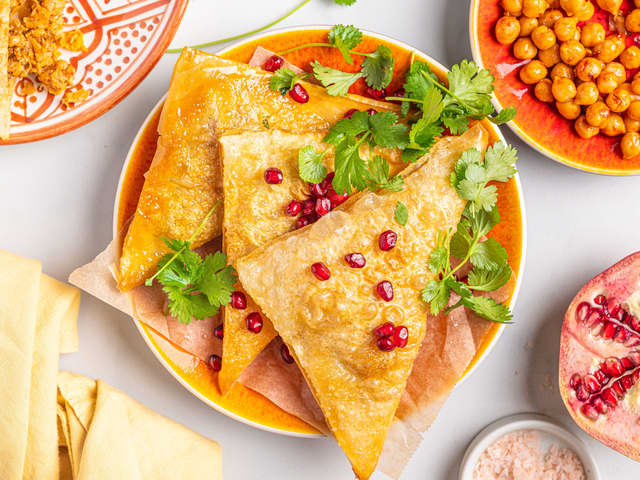 Vegetarisk samosa med kikerter