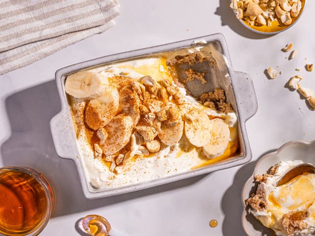 Weetabix med banan og peanøtter