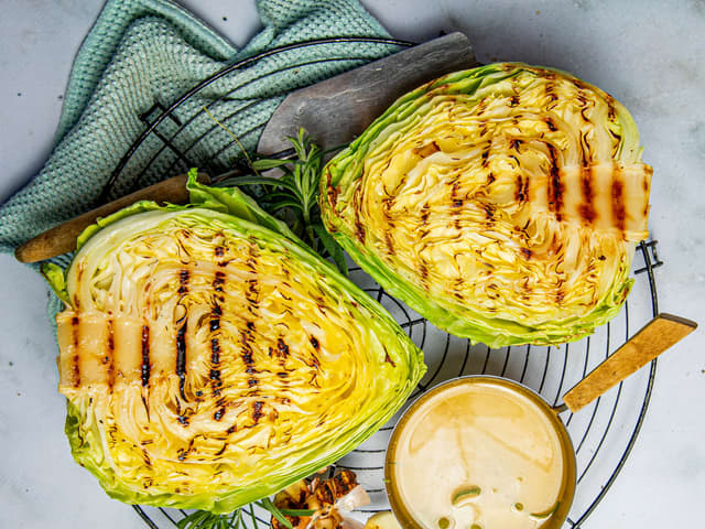 Grillet spisskål med urtesmør