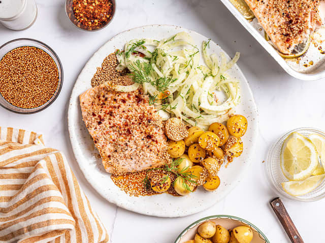 Helstekt laksefilet med asiatiske smaker