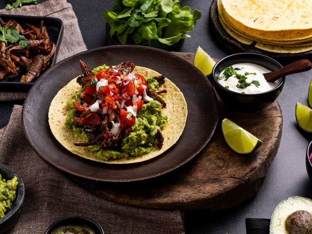 Pulled brisket taco