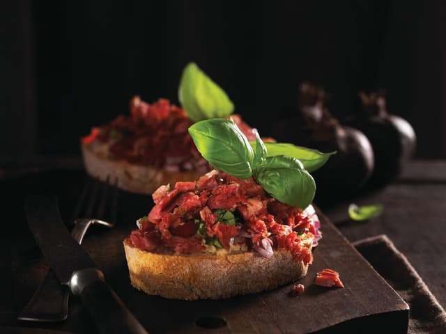 Bruschetta med pinnekjøttrester