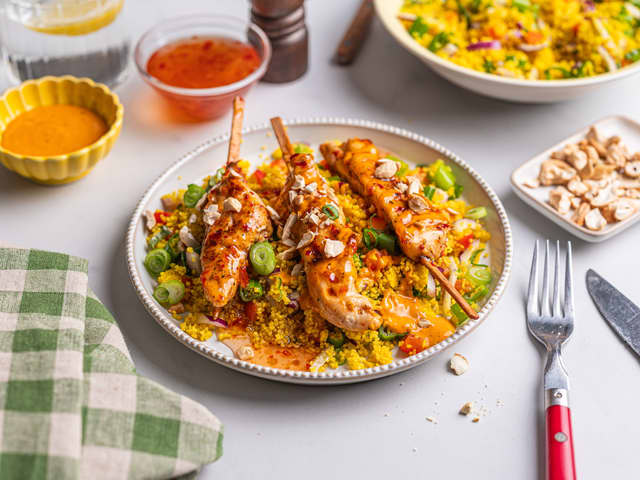 Kyllingspyd med couscoussalat