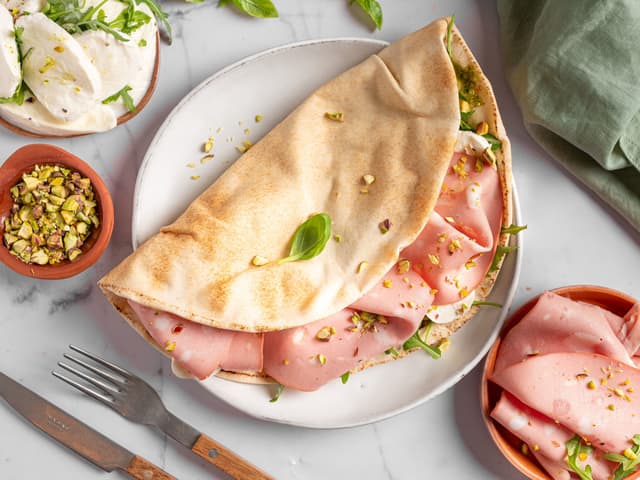 Libabrød med mortadella