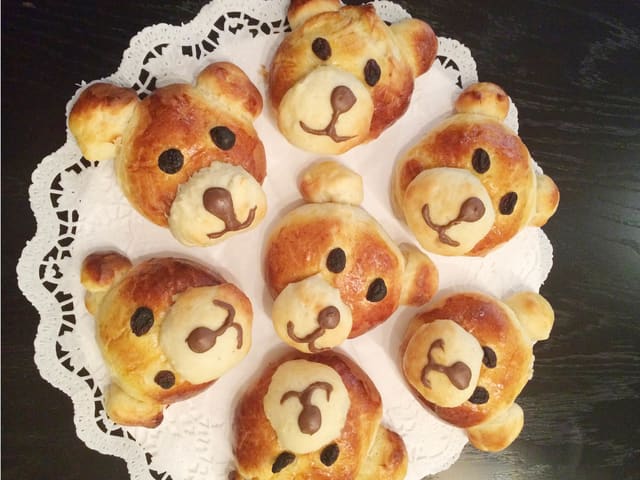 Bamseboller med vaniljekrem