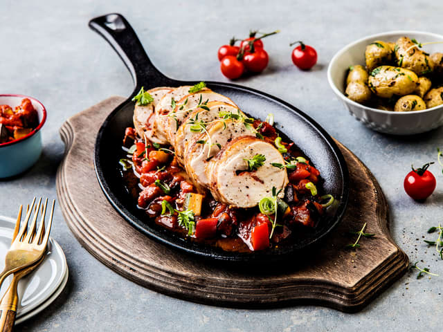 Saftig kylling med chorizo og smeltet ost